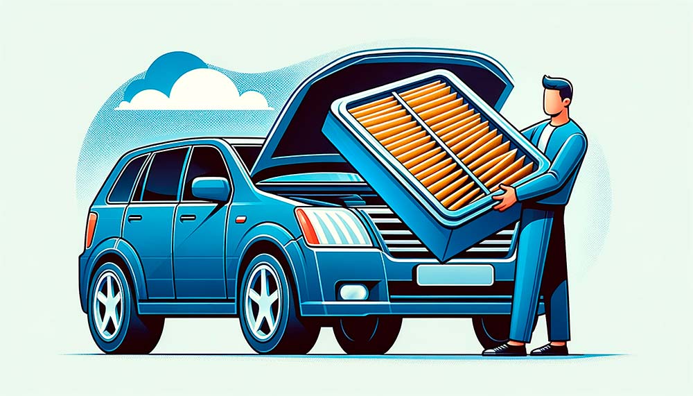 An-image-of-a-person-examining-a-vehicle's-air-filter,-depicting-the-inspection-process-for-air-filter-replacement